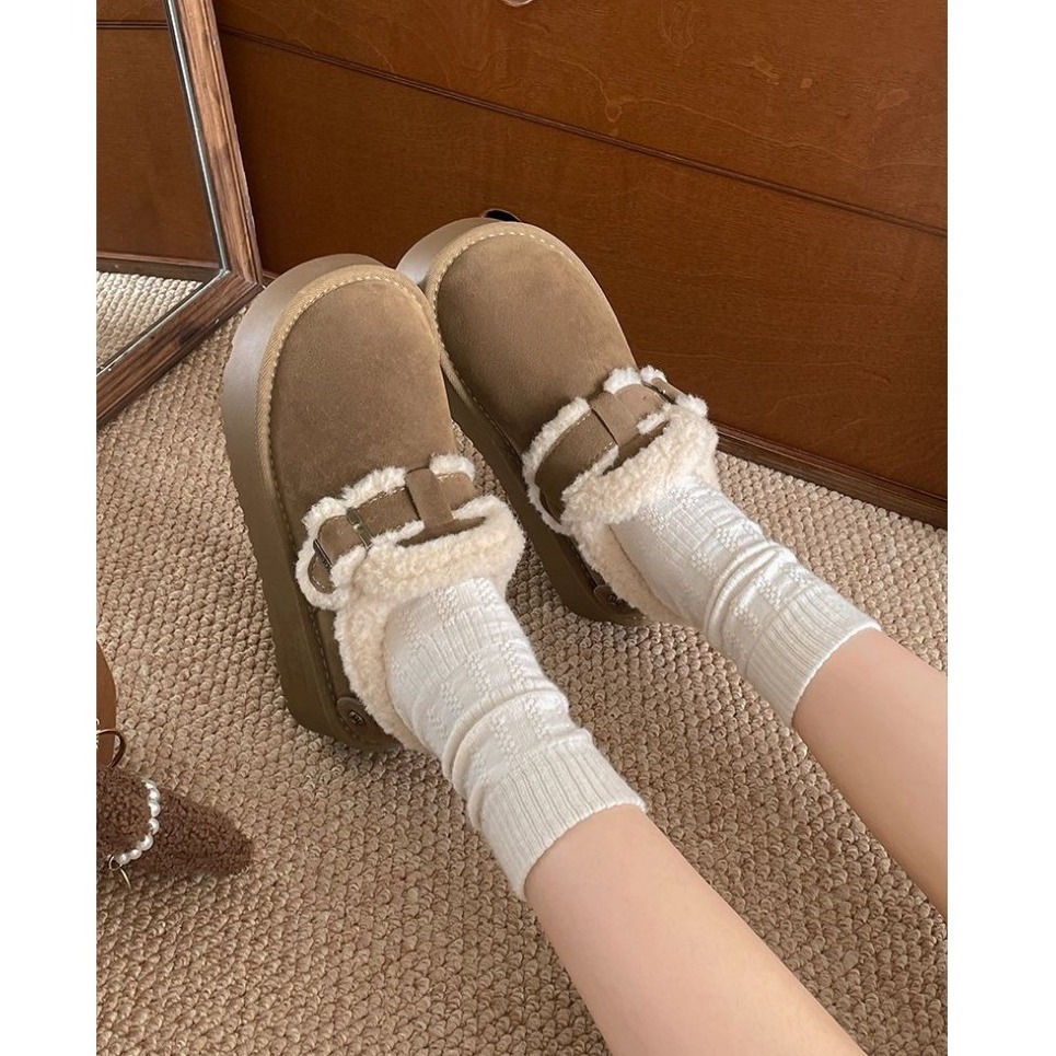 bunny_stall 愛戀冬日🤎暖心絨面的保暖厚底雪鞋/勃肯短靴-細節圖7