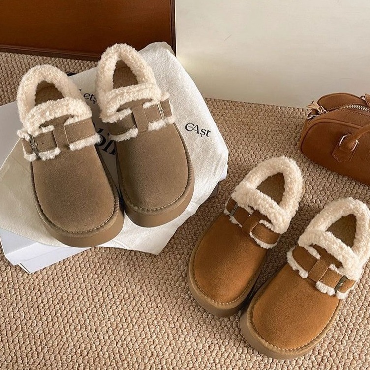 bunny_stall 愛戀冬日🤎暖心絨面的保暖厚底雪鞋/勃肯短靴-細節圖8