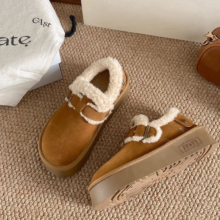 bunny_stall 愛戀冬日🤎暖心絨面的保暖厚底雪鞋/勃肯短靴-規格圖8