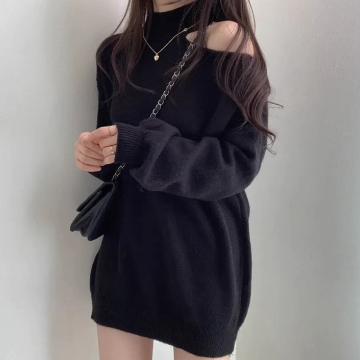 bunny_stall 🍂微性感露肩可單穿的針織毛衣/3Colors-規格圖9