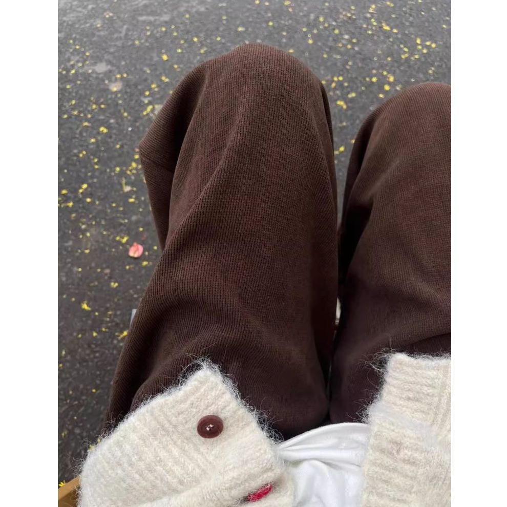 bunny_stall 秋冬美拉德色調🍁寬鬆顯瘦的燈芯絨直筒休閒長褲/S-XL-細節圖2