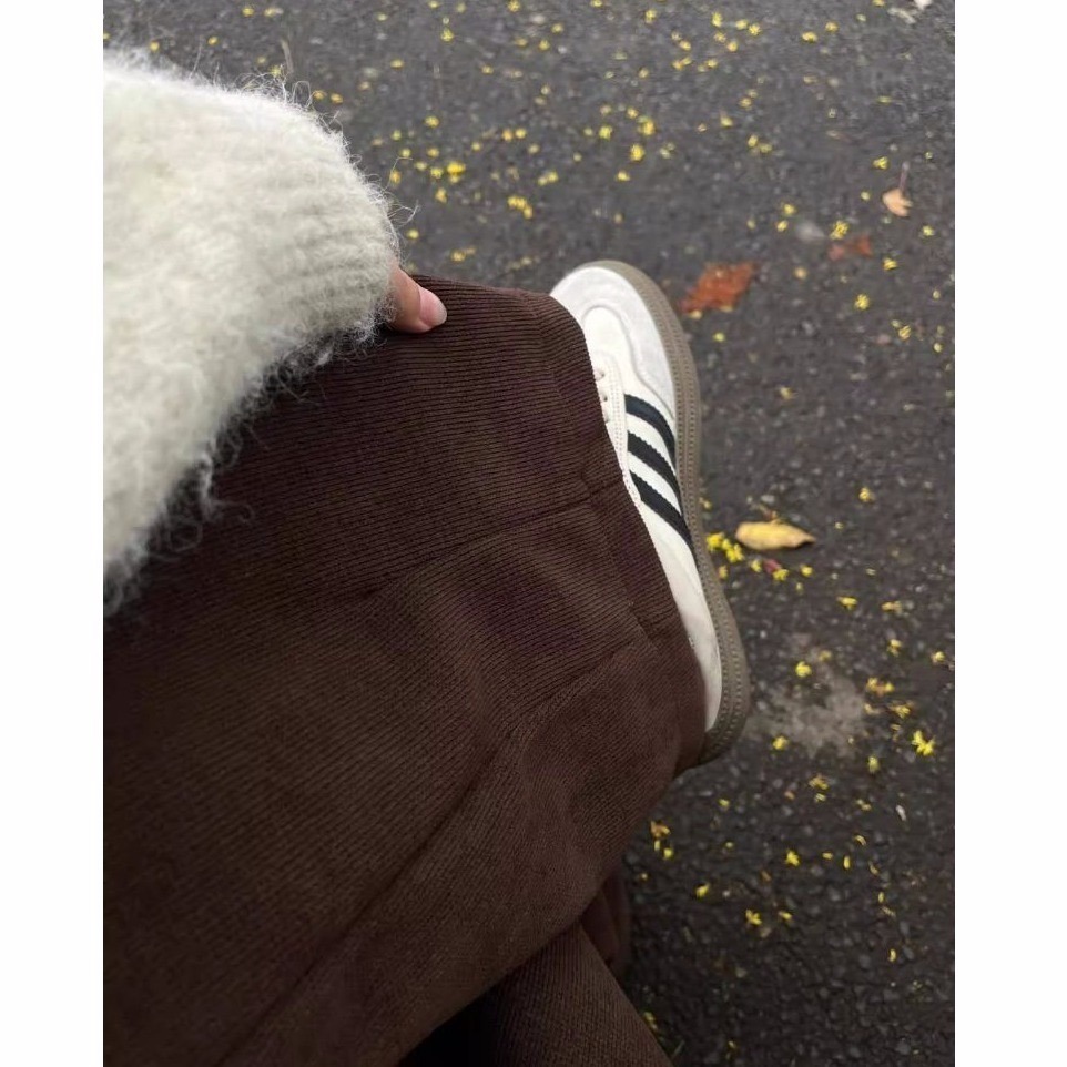 bunny_stall 秋冬美拉德色調🍁寬鬆顯瘦的燈芯絨直筒休閒長褲/S-XL-細節圖3