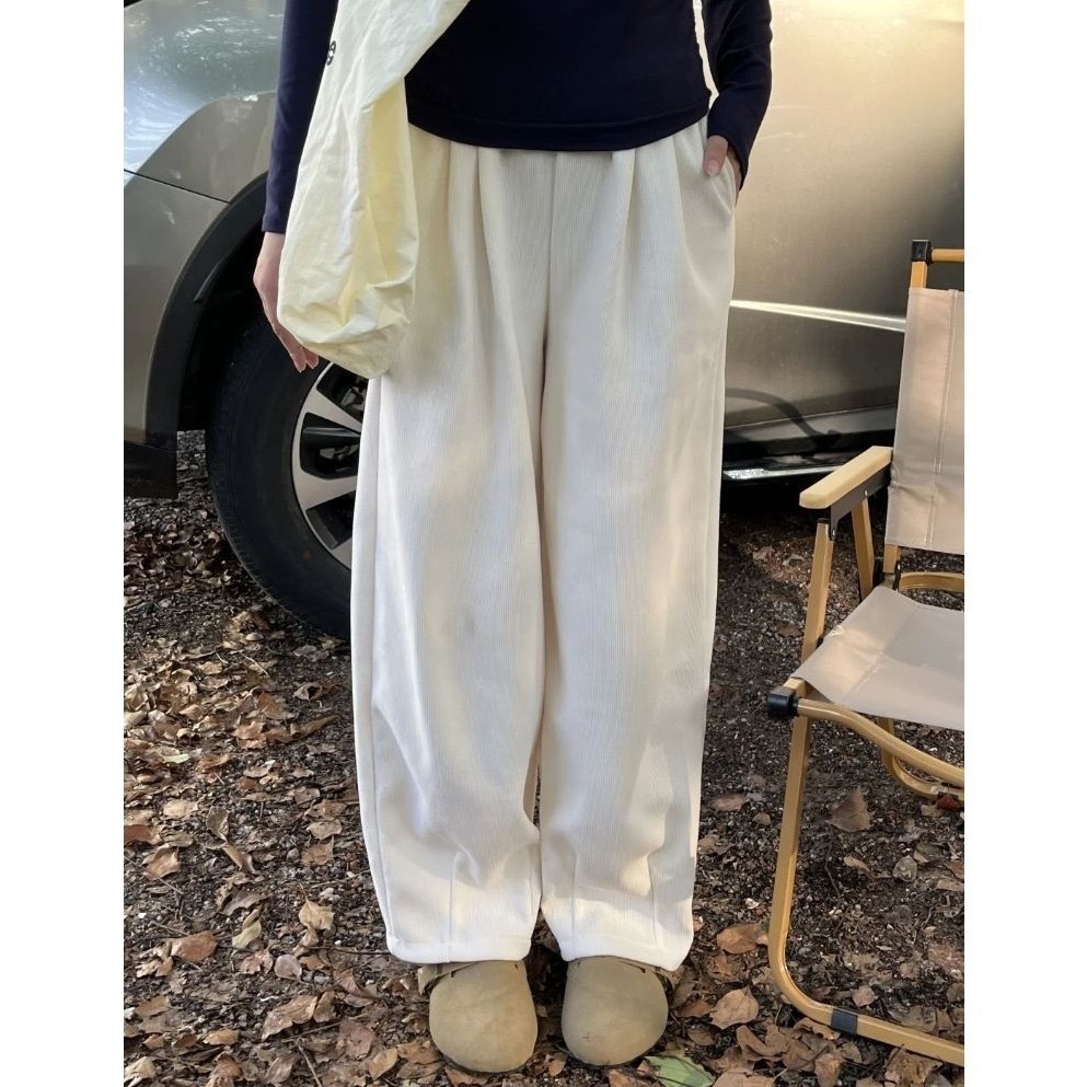 bunny_stall 秋冬美拉德色調🍁寬鬆顯瘦的燈芯絨直筒休閒長褲/S-XL-細節圖4