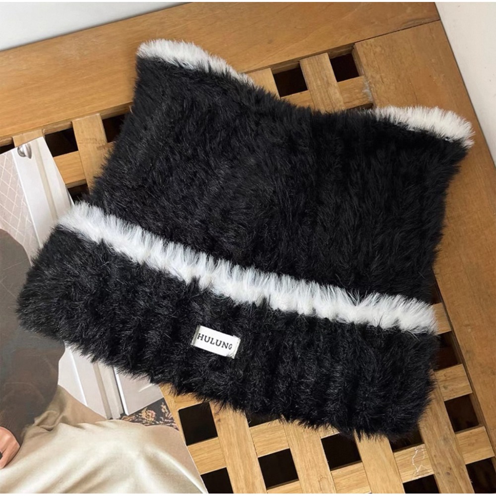 bunny_stall 🤎今年秋冬必收的毛絨貓耳朵撞色針織帽/4Colors-規格圖8