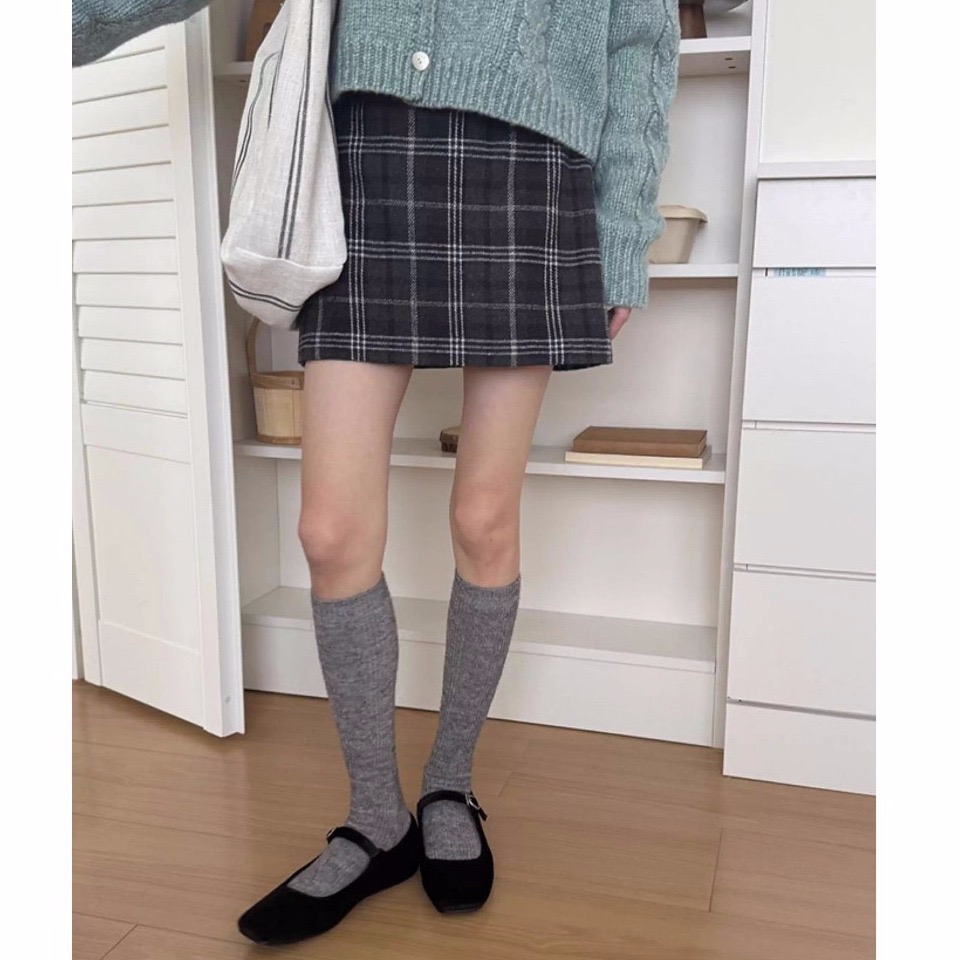 bunny_stall (現貨)秋冬加厚保暖款🤎復古麻花中筒襪、小腿襪/5Colors-細節圖9