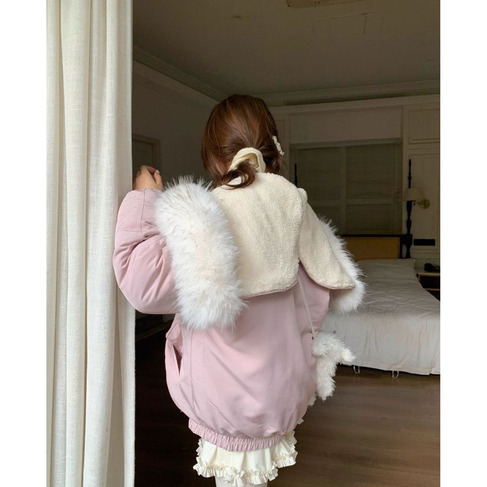 bunny_stall 細節滿分💗讓妳暖呼呼的牛角扣鋪棉連帽外套/3Colors/S-L-細節圖4