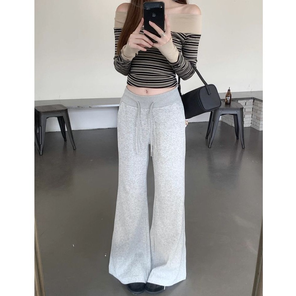 bunny_stall 怎麼穿怎麼瘦的抽繩設計鬆緊腰直筒休閒長褲/S-XL-細節圖6