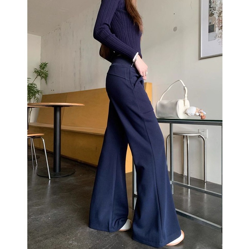 bunny_stall 怎麼穿怎麼瘦的抽繩設計鬆緊腰直筒休閒長褲/S-XL-細節圖8