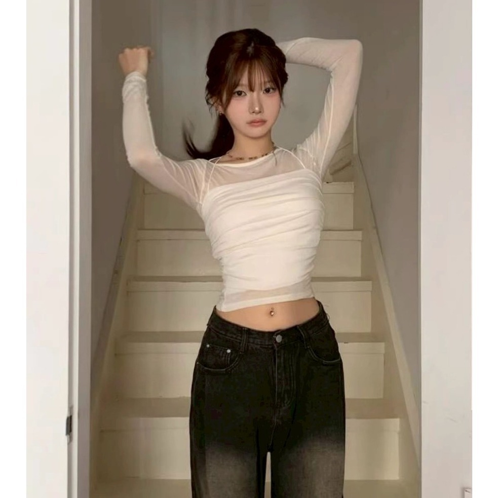 bunny_stall 訂閱女友💘微透膚繞脖綁帶兩件式上衣/S-L-細節圖3