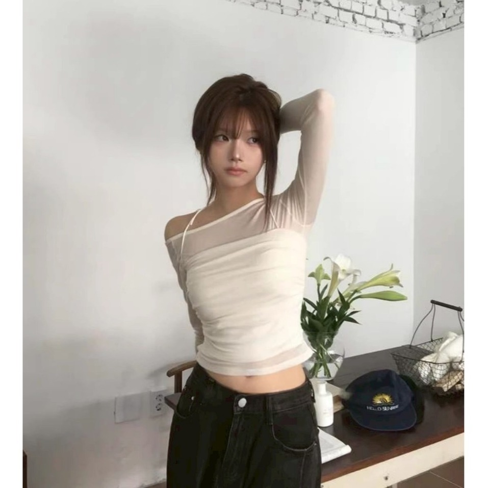bunny_stall 訂閱女友💘微透膚繞脖綁帶兩件式上衣/S-L-細節圖4
