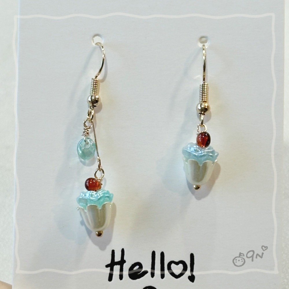 《9n手作》櫻桃杯子蛋糕串珠耳環-規格圖7