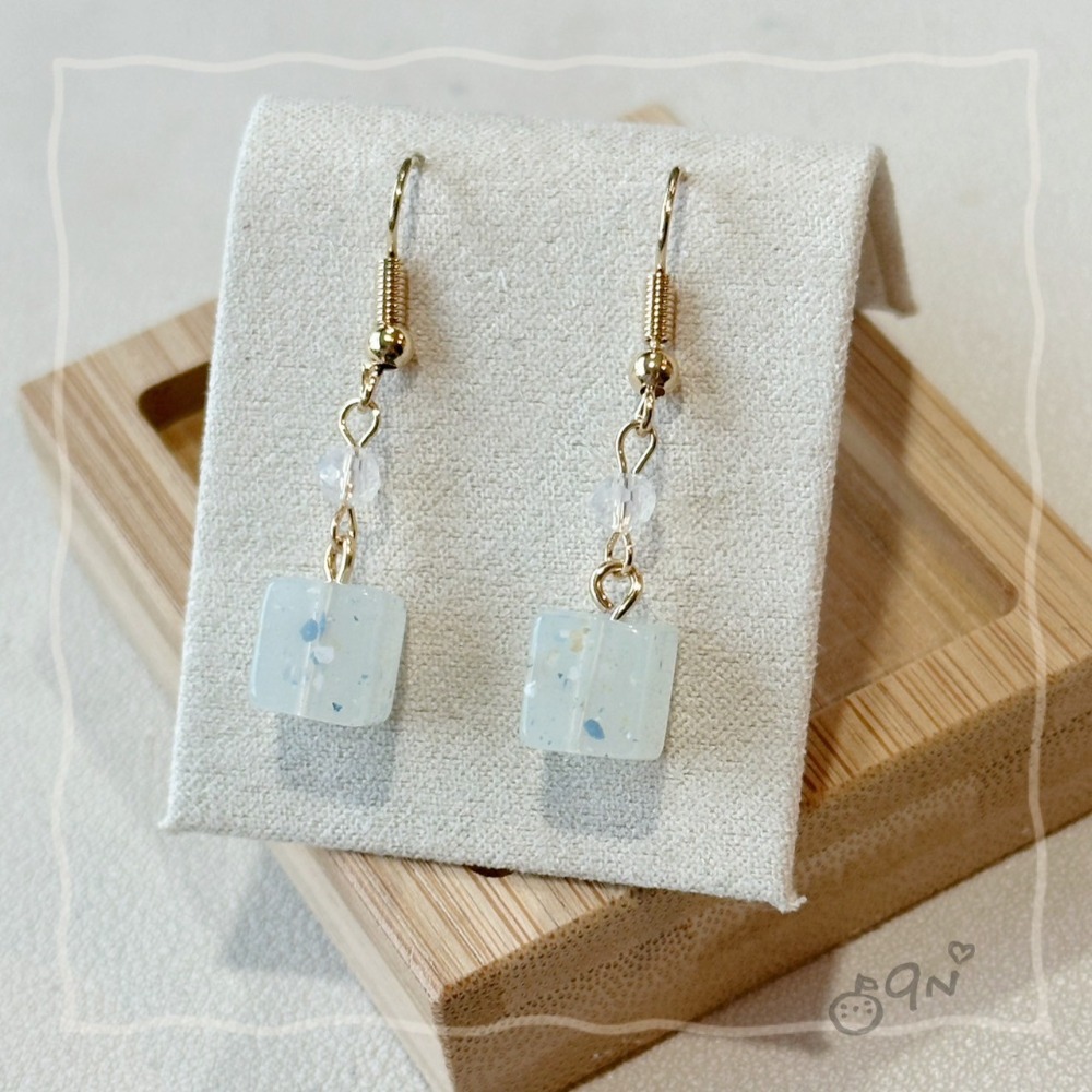 《9n手作》果凍水磨石小方塊串珠耳環-規格圖11