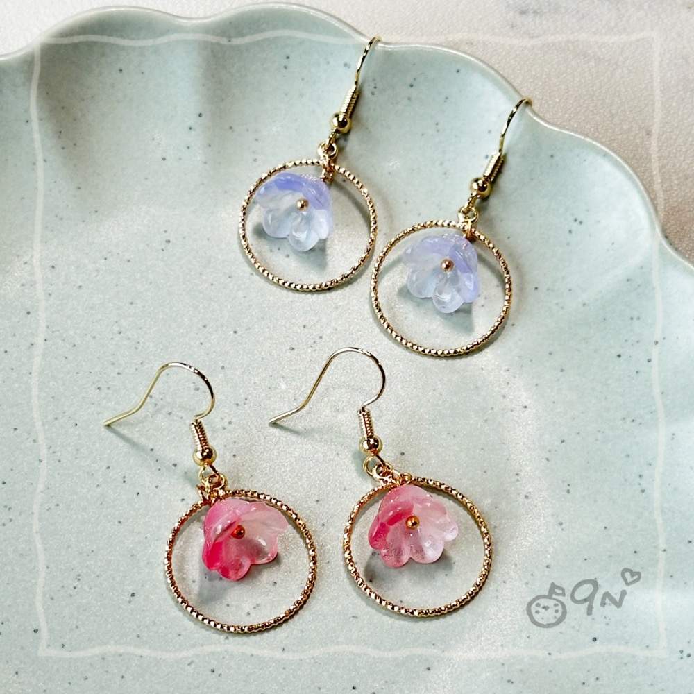 《9n手作》鈴蘭圈圈耳環-細節圖2