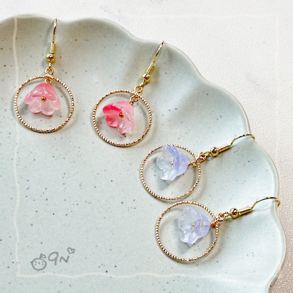 《9n手作》鈴蘭圈圈耳環-細節圖3