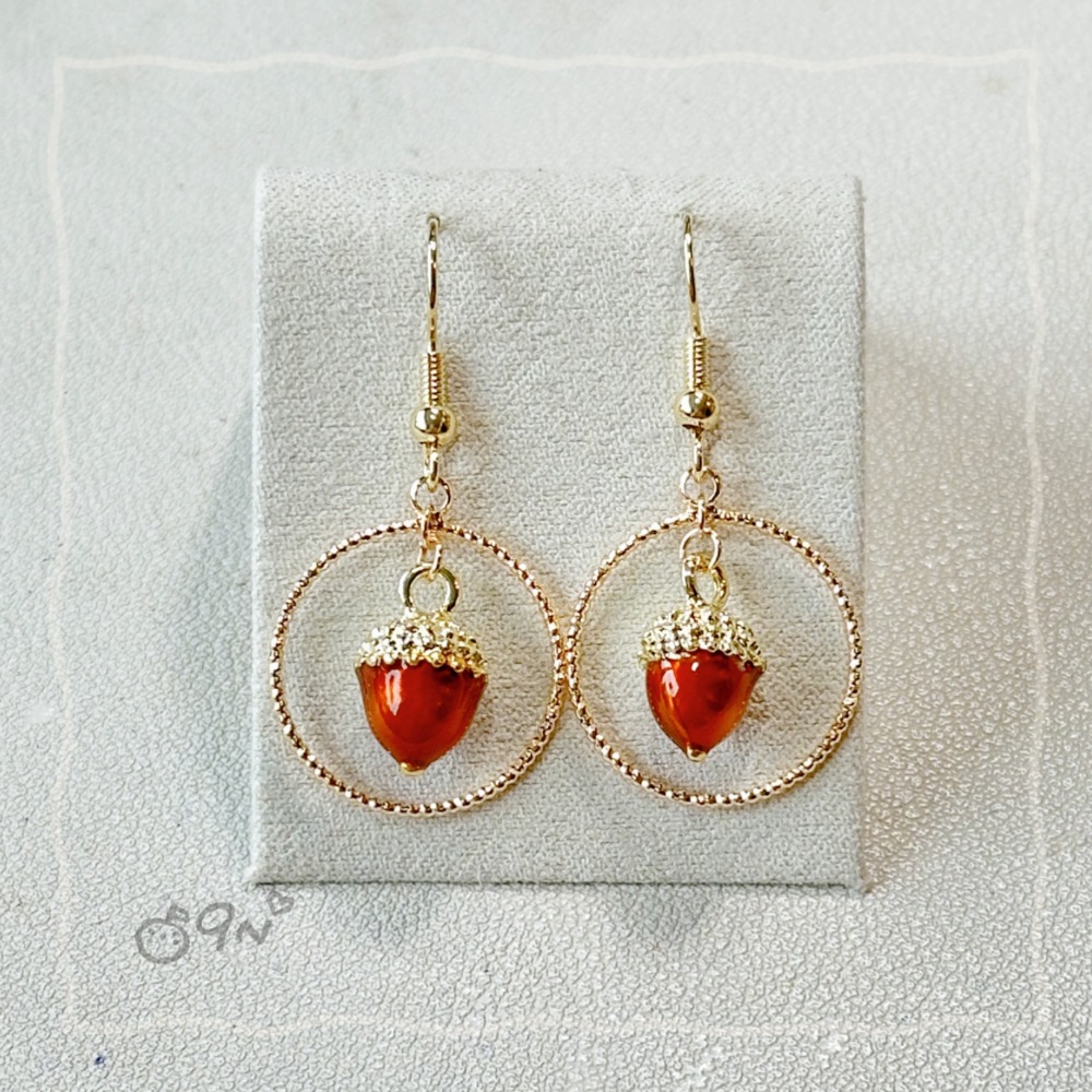 《9n手作》松果圈圈耳環-細節圖4