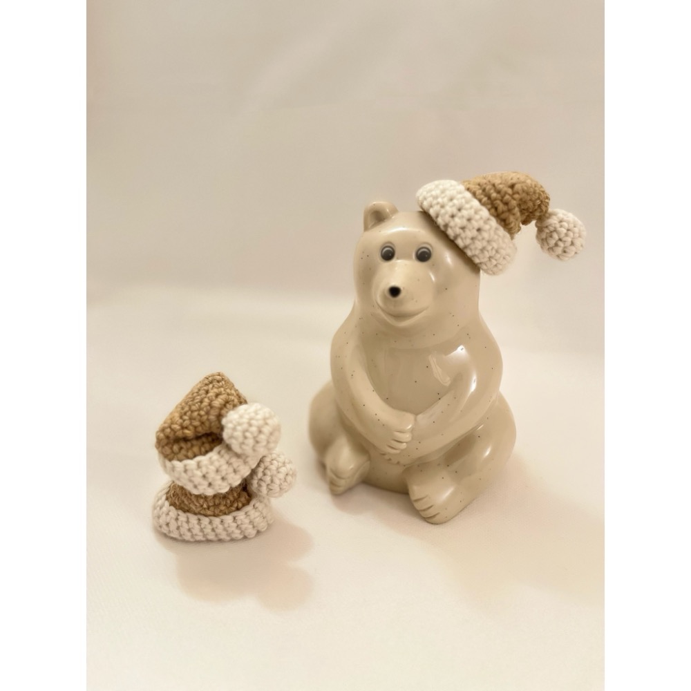 ˙˚ʚ『mumuyan木木妍選』現貨在台｜日本 | handmade  しろくま貯金箱配件 -聖誕毛線帽-細節圖2