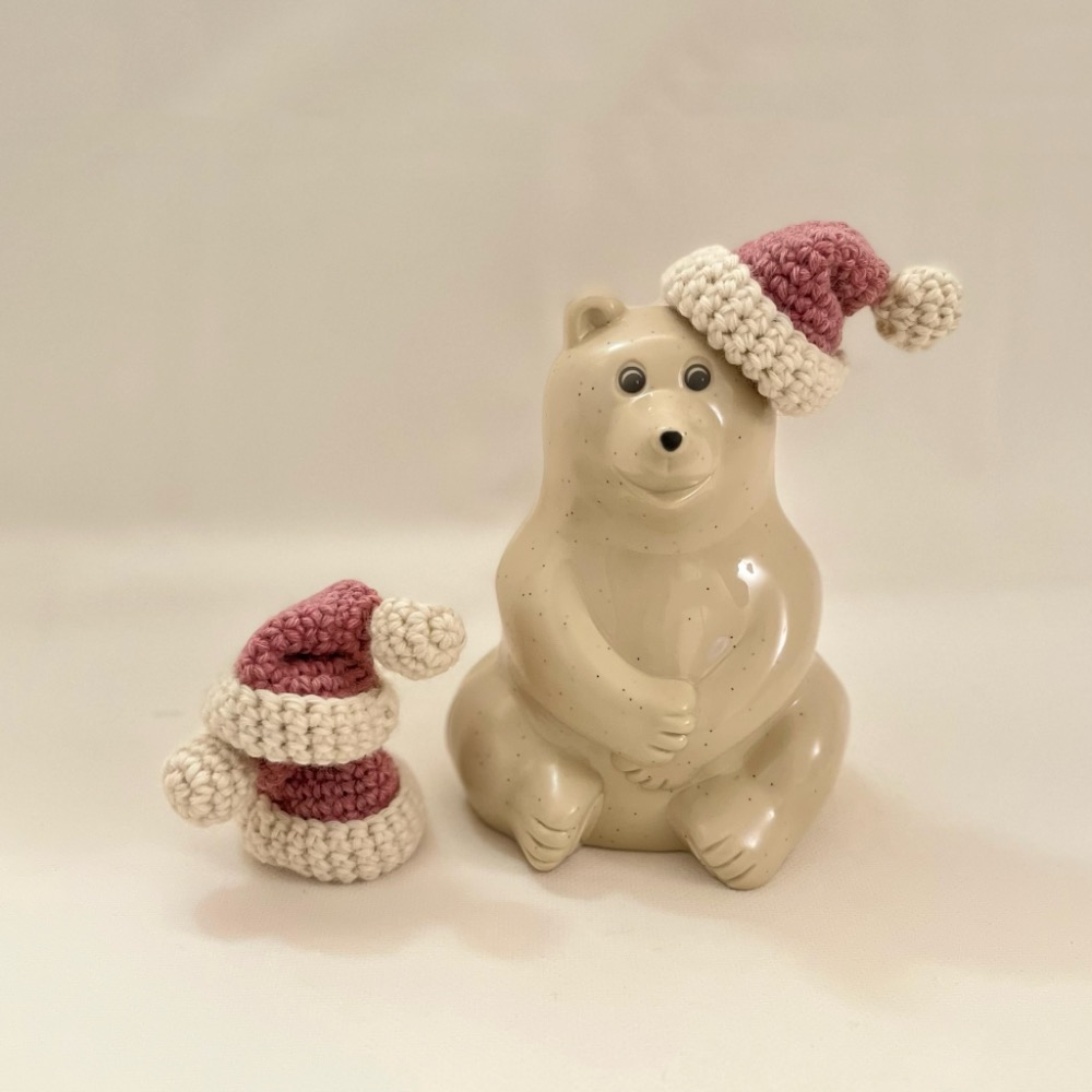 ˙˚ʚ『mumuyan木木妍選』現貨在台｜日本 | handmade  しろくま貯金箱配件 -聖誕毛線帽-細節圖3