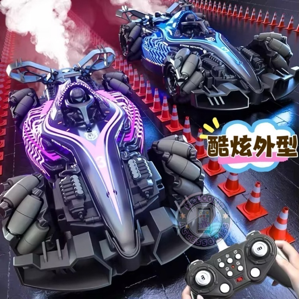 17PLAY✨F1特技遙控車 四輪飄移 發光輪胎 透光車身 一鍵自動遙控音樂模式 送禮推薦-細節圖8