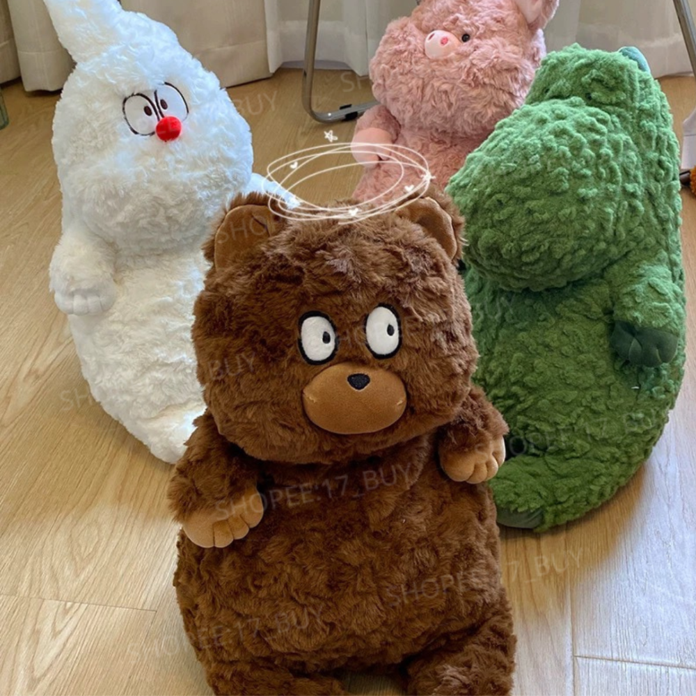 17PLAY✨〖台灣出貨〗波波娃 瞪眼毛絨玩偶 娃娃 大鼻狗 毛絨玩具 兔子 恐龍 抱枕 玩偶 娃娃 送禮推薦-細節圖6