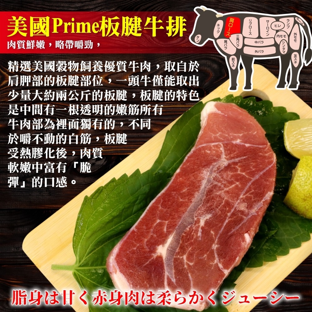 美國PRIME板腱牛排(每盒150g±10%) 貼體包裝【頌肉肉】滿額免運-細節圖8