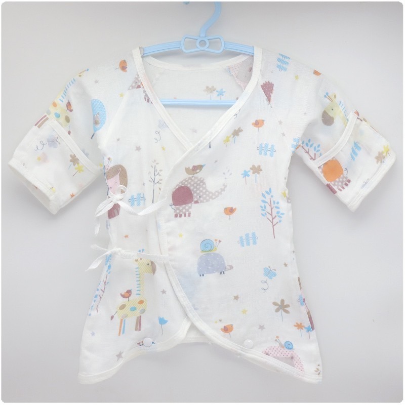 寶寶蝴蝶衣(活動式包手款) 台灣現貨 獨立包裝 反折袖 蝴蝶衣 包手款紗布衣 高密度雙層紗布衣 嬰兒裝 包屁衣 雙層純棉-規格圖6