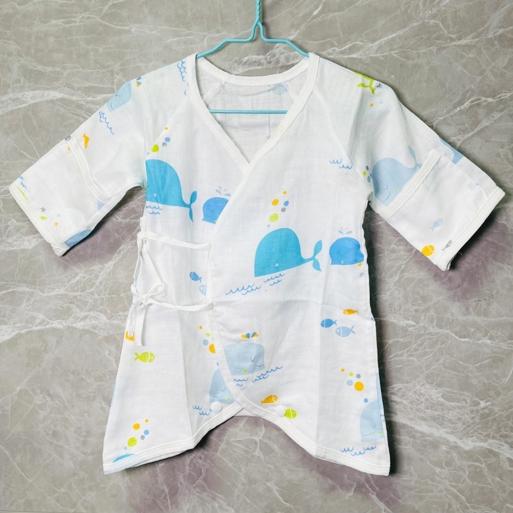 寶寶蝴蝶衣(活動式包手款) 台灣現貨 獨立包裝 反折袖 蝴蝶衣 包手款紗布衣 高密度雙層紗布衣 嬰兒裝 包屁衣 雙層純棉-規格圖6