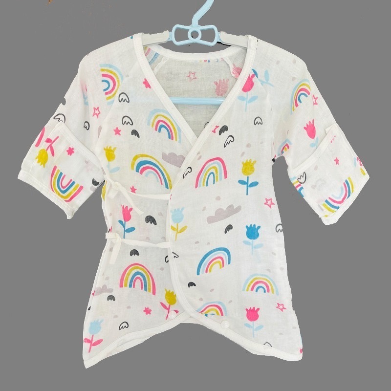 寶寶蝴蝶衣(活動式包手款) 台灣現貨 獨立包裝 反折袖 蝴蝶衣 包手款紗布衣 高密度雙層紗布衣 嬰兒裝 包屁衣 雙層純棉-規格圖6