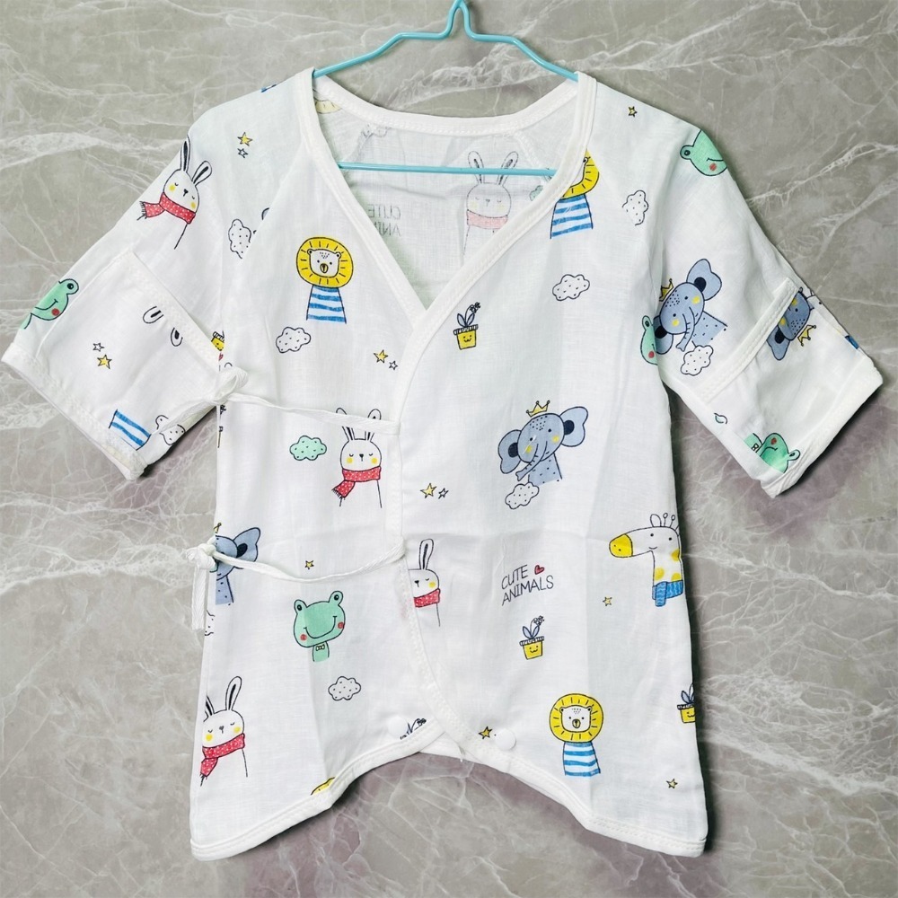 寶寶蝴蝶衣(活動式包手款) 台灣現貨 獨立包裝 反折袖 蝴蝶衣 包手款紗布衣 高密度雙層紗布衣 嬰兒裝 包屁衣 雙層純棉-規格圖6