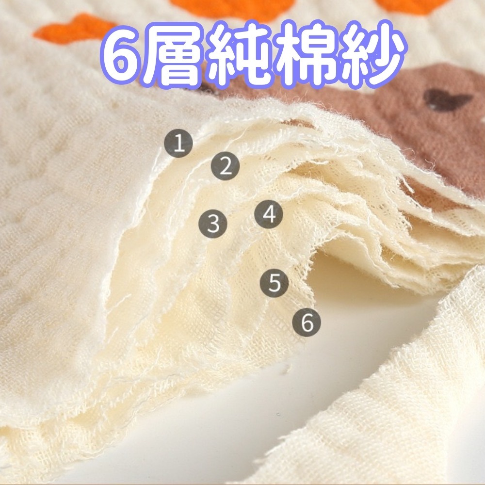 泡泡紗花瓣口水巾 台灣現貨 獨立包裝 奶油色六層紗布圍兜 圍兜 花瓣圍兜 寶寶圍兜 嬰兒圍兜 圍兜兜 口水巾-細節圖2