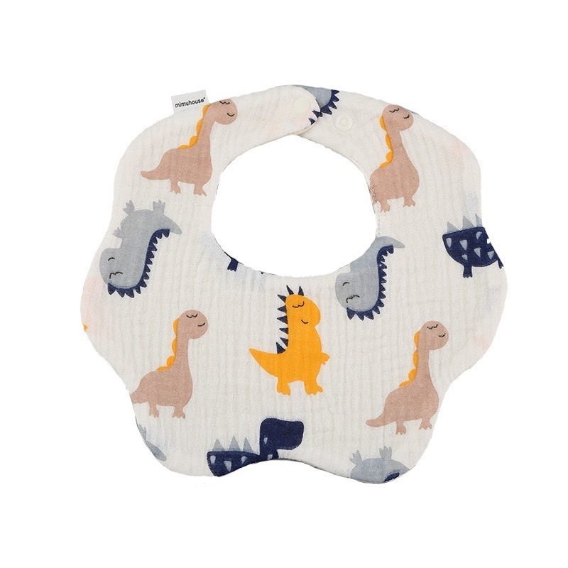 泡泡紗花瓣口水巾 台灣現貨 獨立包裝 奶油色六層紗布圍兜 圍兜 花瓣圍兜 寶寶圍兜 嬰兒圍兜 圍兜兜 口水巾-規格圖7