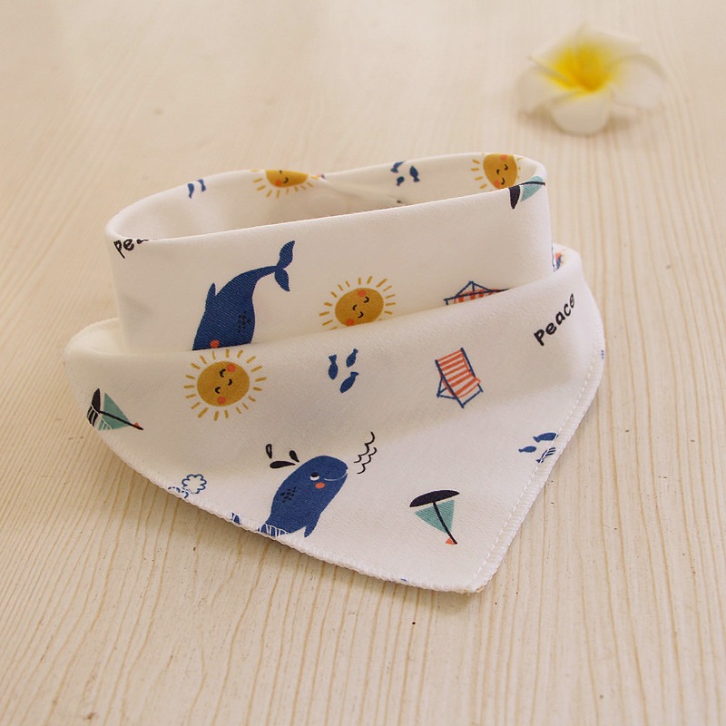 純棉三角口水巾 台灣現貨 獨立包裝 寶寶純棉三角口水巾 多圖案款式嬰兒手帕 可愛寶寶卡通圍嘴 嬰兒必備用品口水巾-規格圖5