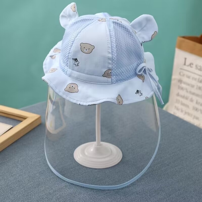 可拆式寶寶防疫帽 台灣現貨 獨立包裝 新生兒防疫帽 寶寶防疫帽 寶寶防護帽 幼兒防疫帽 嬰兒防飛沫帽 新生兒防飛沫面罩-規格圖7