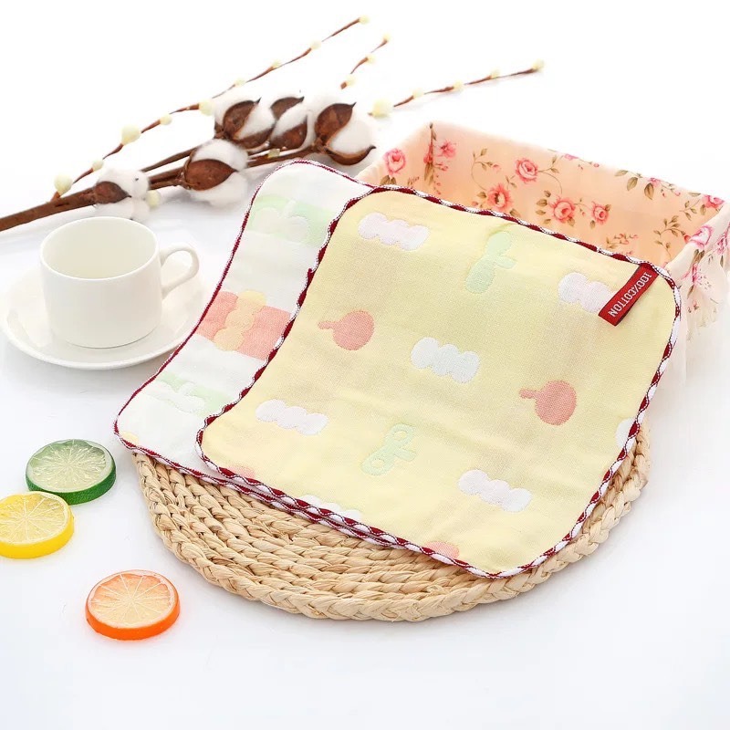 六層純棉小方巾 台灣現貨 獨立包裝 擦汗手帕 口水巾 擦拭巾掛鉤設計 萬用巾 餵奶巾 吸汗巾 紗布巾 洗臉巾-規格圖5