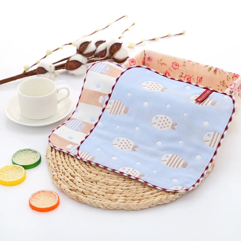 六層純棉小方巾 台灣現貨 獨立包裝 擦汗手帕 口水巾 擦拭巾掛鉤設計 萬用巾 餵奶巾 吸汗巾 紗布巾 洗臉巾-規格圖5