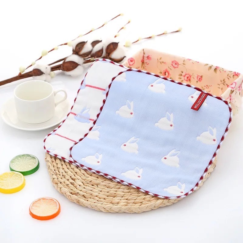 六層純棉小方巾 台灣現貨 獨立包裝 擦汗手帕 口水巾 擦拭巾掛鉤設計 萬用巾 餵奶巾 吸汗巾 紗布巾 洗臉巾-規格圖5