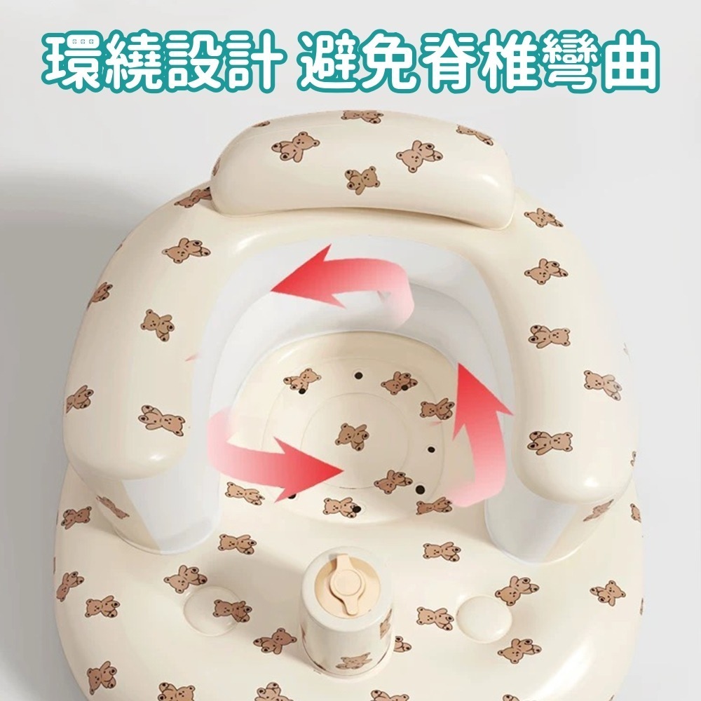 寶寶充氣椅 台灣現貨 三層加厚加大款 寶寶學坐充氣椅 寶寶充氣沙發 兒童充氣椅 寶寶學坐椅 洗澡坐椅 嬰兒充氣沙發-細節圖5