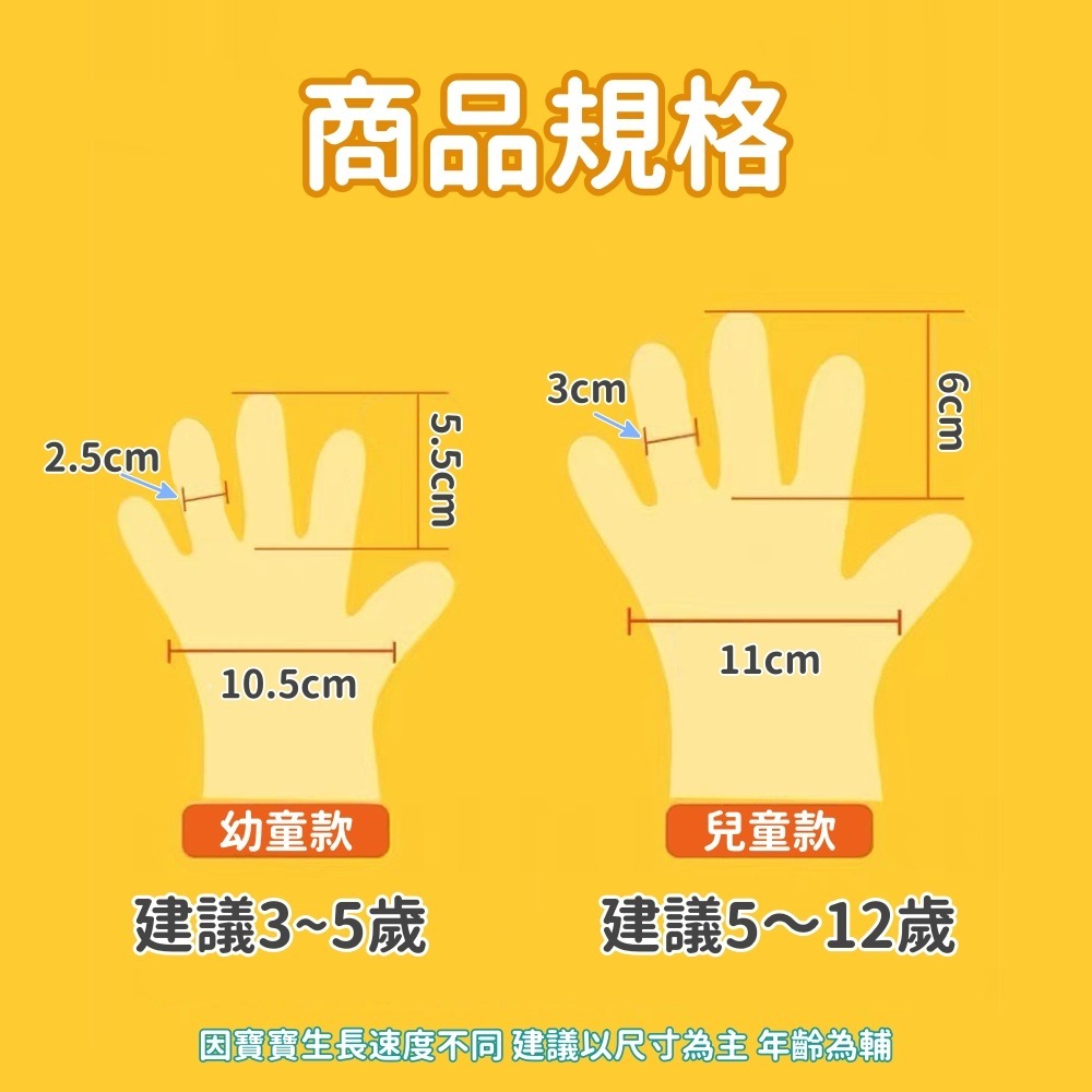 兒童拋棄式手套 台灣現貨 獨立包裝 兒童一次性手套 手扒雞手套 透明手套 兒童PE手套 PE手套 食品級手套 衛生手套-細節圖2