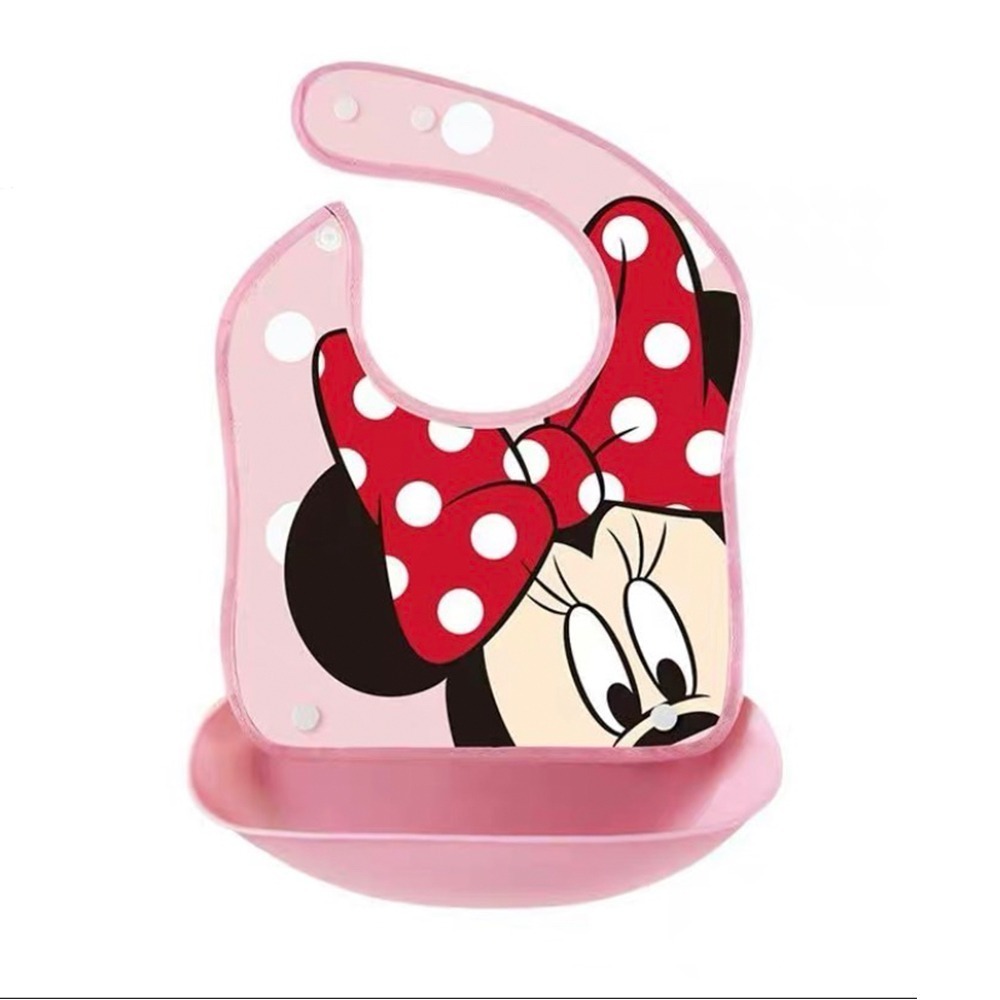 迪士尼吃飯圍兜 台灣現貨 獨立包裝 正版平輸 迪士尼圍兜 可拆式 防水吃飯兜 立體凹槽圍兜 扣子圍兜 便攜式圍兜-規格圖7