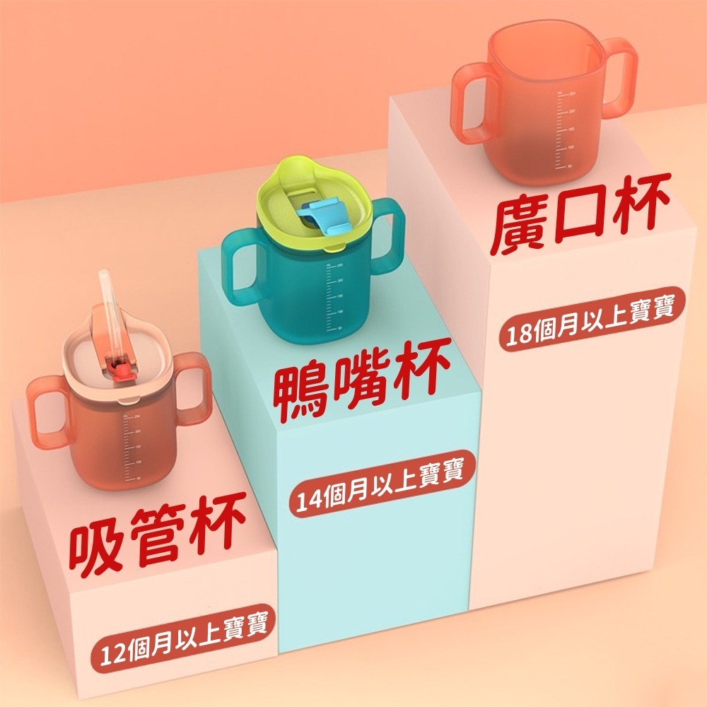 兒童兩用學飲杯 台灣現貨 獨立包裝 幼兒學習杯 兒童水杯 學習水杯 嬰兒水杯 雙耳牛奶杯 耐熱杯 學飲杯 直飲水杯鴨嘴-細節圖2