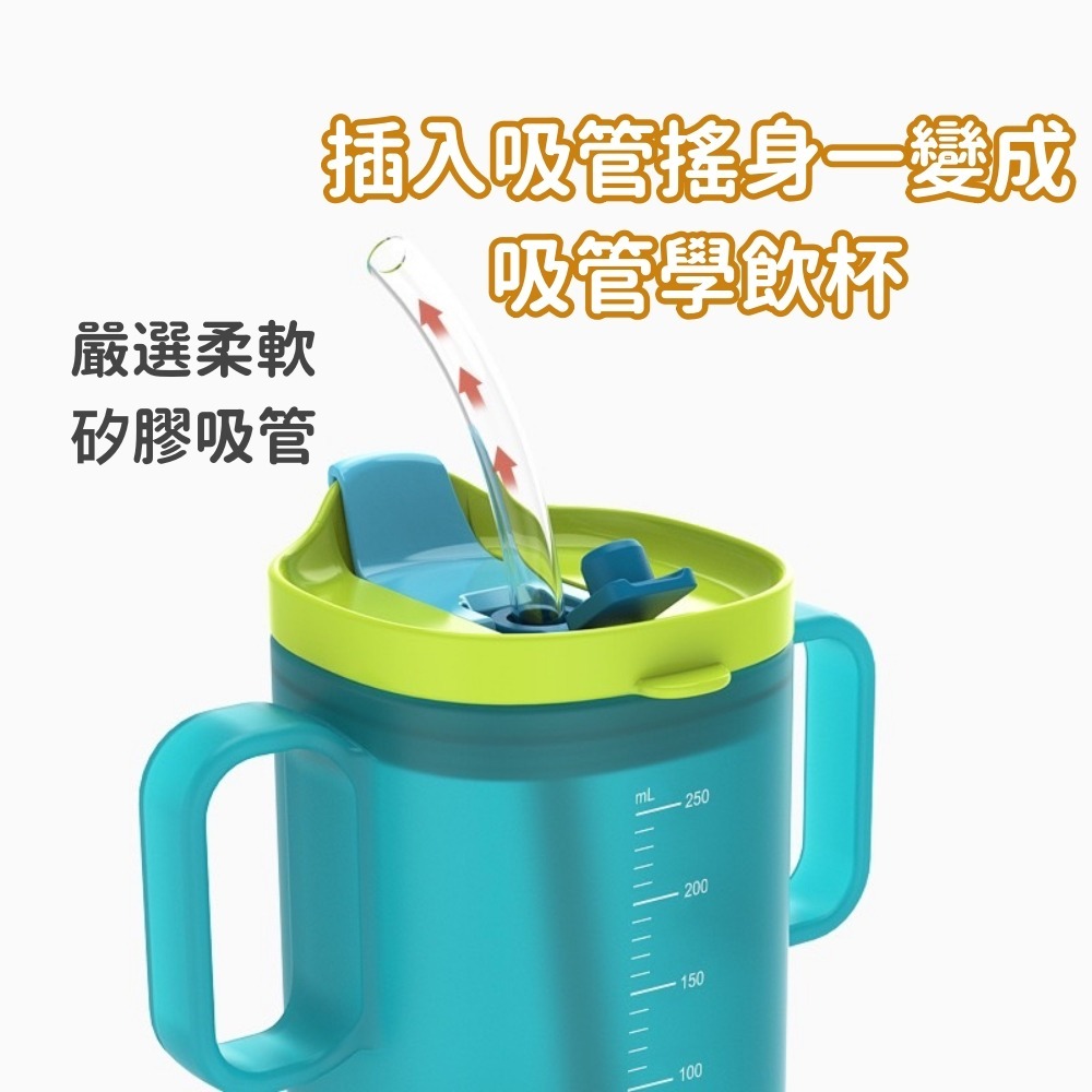 兒童兩用學飲杯 台灣現貨 獨立包裝 幼兒學習杯 兒童水杯 學習水杯 嬰兒水杯 雙耳牛奶杯 耐熱杯 學飲杯 直飲水杯鴨嘴-細節圖3