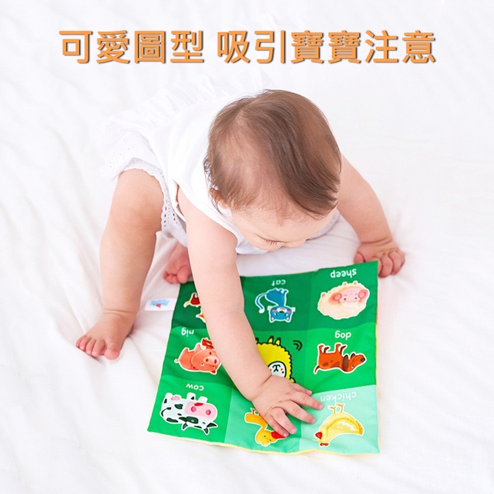 LakaRose九宮格布書 台灣現貨 獨立包裝 雙面圖案沙嬰兒九宮格報紙布書 早教響紙撕不爛布書 響紙 調皮寶寶-細節圖3