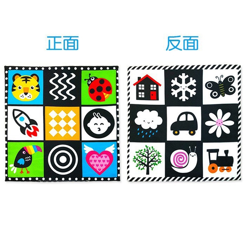 LakaRose九宮格布書 台灣現貨 獨立包裝 雙面圖案沙嬰兒九宮格報紙布書 早教響紙撕不爛布書 響紙 調皮寶寶-規格圖4