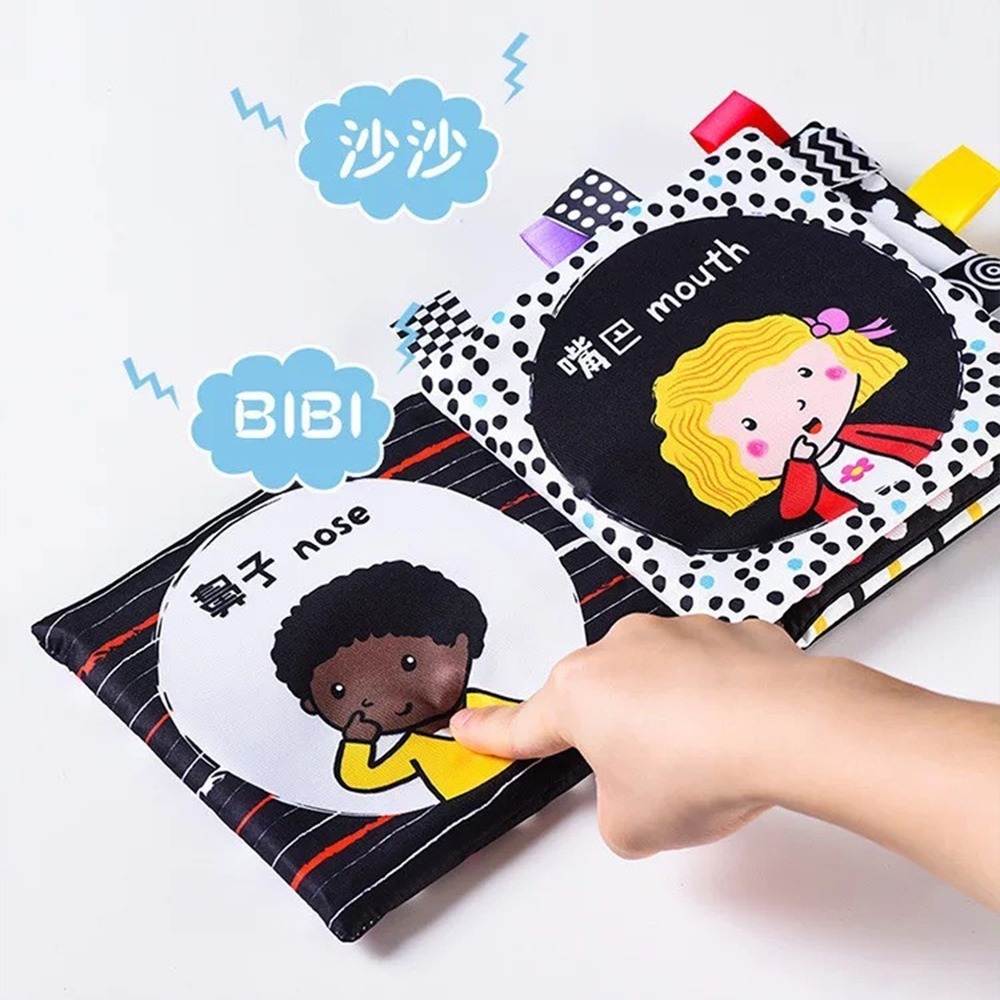 LakaRose繁體中文布書 台灣現貨 獨立包裝 繁中雙語版 寶寶布書 啟蒙布書 尾巴布書 視覺激發響紙撕不爛 調皮寶寶-細節圖5