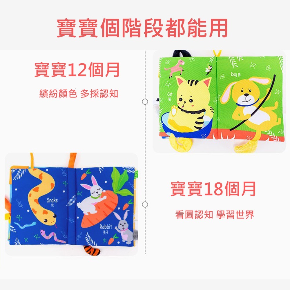 Sozzy寶寶尾巴布書 台灣現貨 獨立包裝 早教布書嬰兒益智玩具0-6個月寶寶可咬撕不爛立體布書1歲 調皮寶寶-細節圖6