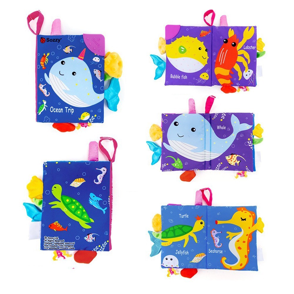 Sozzy寶寶尾巴布書 台灣現貨 獨立包裝 早教布書嬰兒益智玩具0-6個月寶寶可咬撕不爛立體布書1歲 調皮寶寶-規格圖7