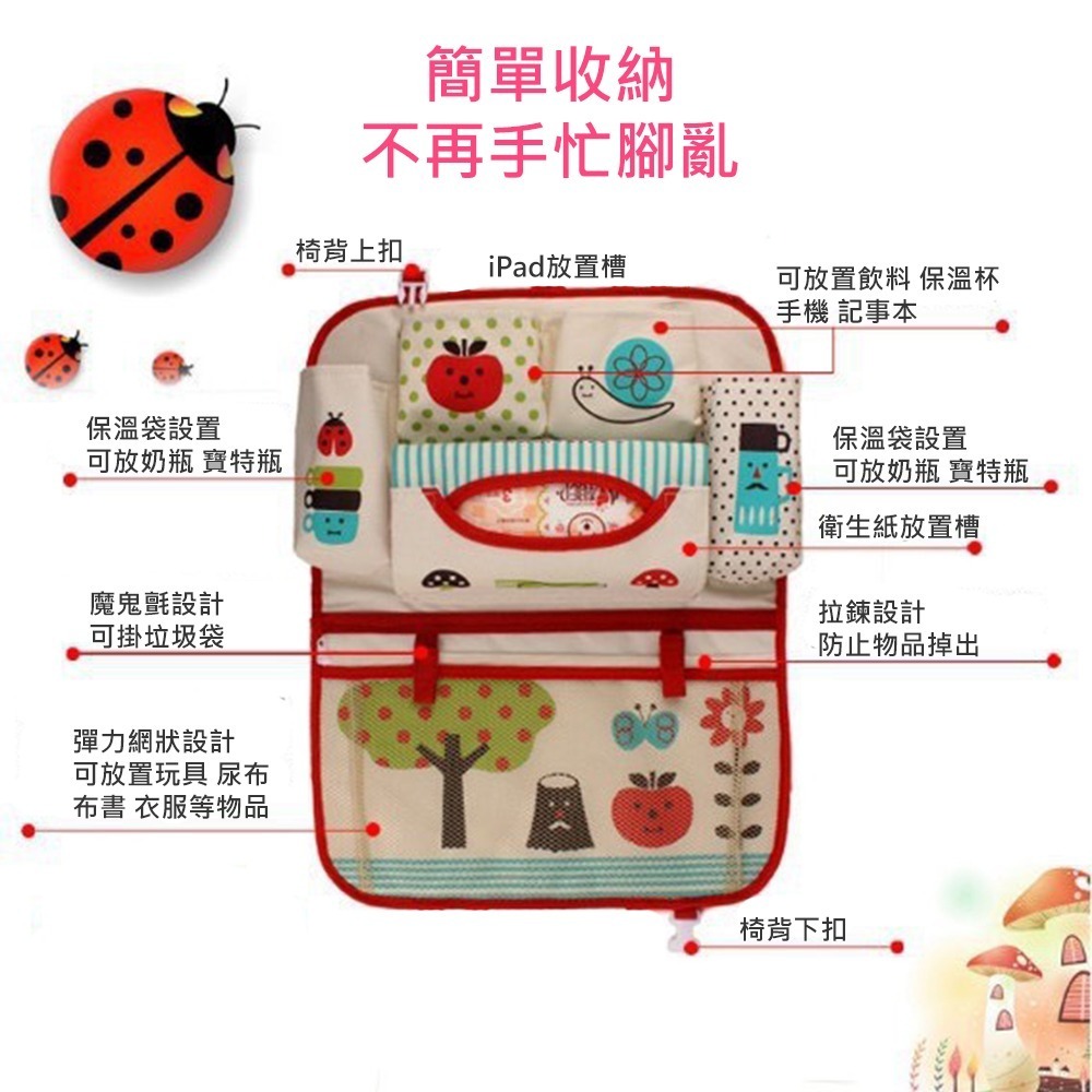 汽車椅背收納袋 台灣現貨 獨立包裝 椅背置物袋 汽車儲物袋 多功能後背置物袋 車載通用款 創意收納袋 調皮寶寶-細節圖6