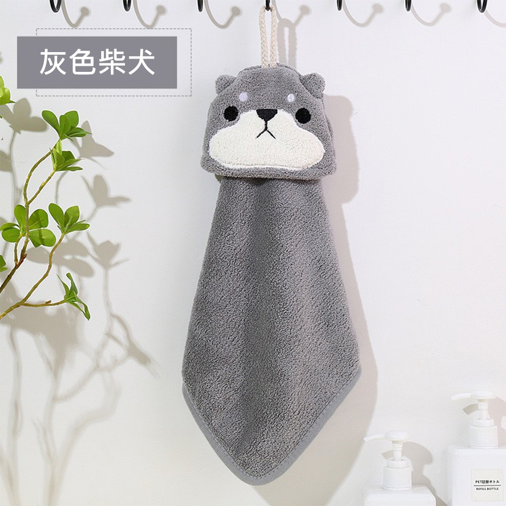 可愛動物擦手巾 台灣現貨 獨立包裝 收納擦手巾 吊掛式 擦手巾 可折疊 收納 吸水 速乾 毛巾 廚房衛生間吸水擦手巾-規格圖5