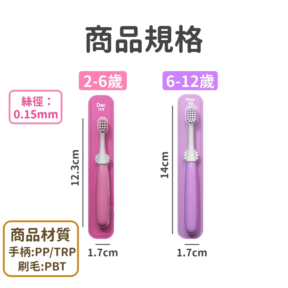 兒童牙刷 台灣現貨 寶寶牙刷 幼兒牙刷 萬毛牙刷 幼童牙刷 小孩牙刷 小刷頭牙刷 牙刷兒童 可愛牙刷 月份牙刷-細節圖2