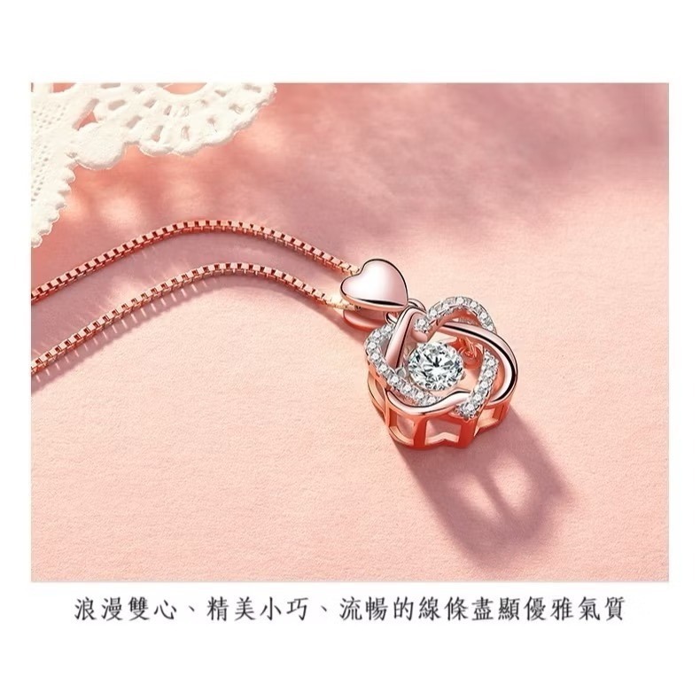 【三尾魚】台灣快速出貨 跳動的心玫瑰金項鍊 六芒星靈動吊墜 高級氣質 心心相印 送禮自用兩相宜-細節圖4