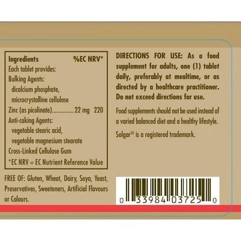 👑【iherb】Solgar 吡啶甲酸鋅 22毫克 100片❤️台灣現貨+預購❤️物流服務-細節圖4